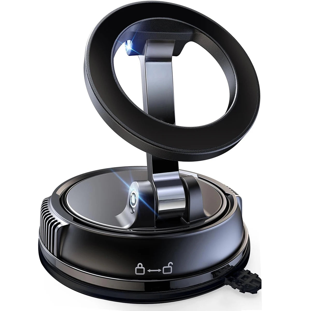 360° Rotatable Magnetic Car Phone Mount – Foldable Vacuum Suction Cup Holder