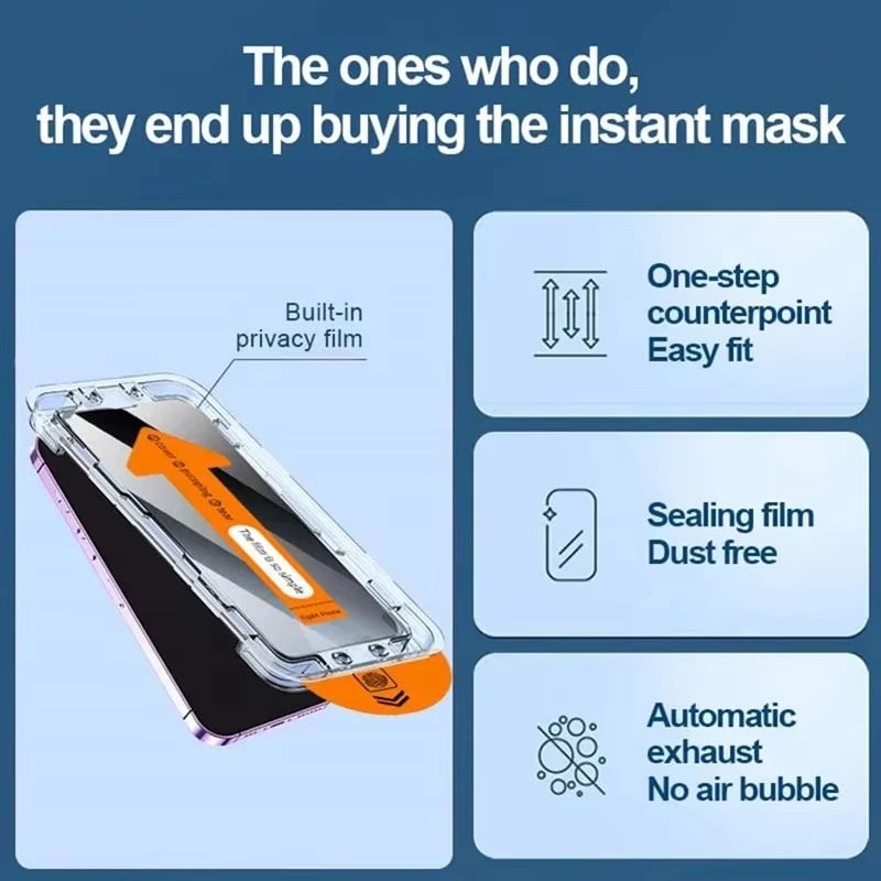 Privacy Screen Protector for iPhone – Anti-Peep, Oleophobic, Dust-Free Install