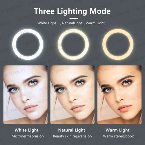 26cm LED Selfie Ring Light with Tripod Stand & Remote – YouTube & Video Lighting